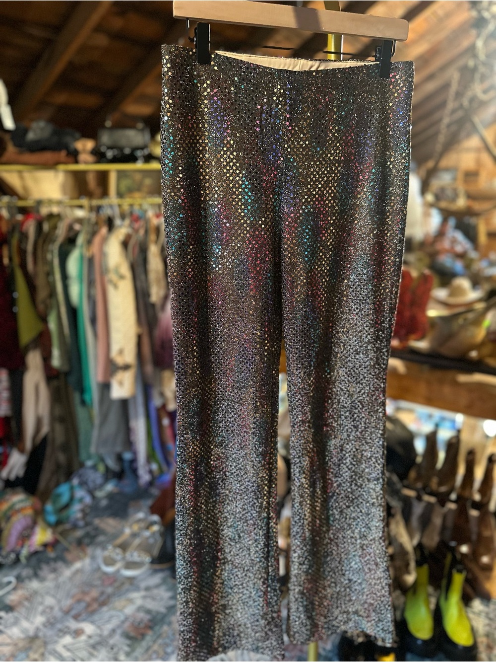 To the Max! Black Sequin Party Top with Multicolored Sparkle